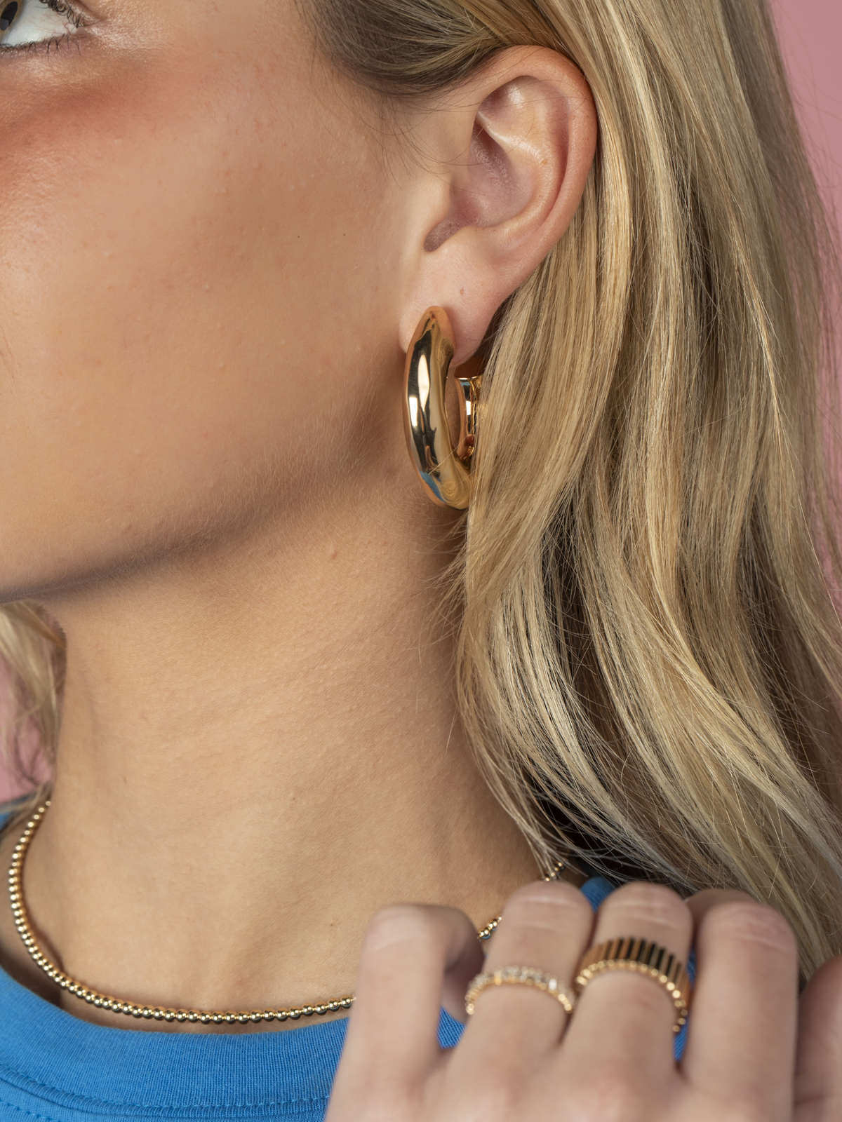 hammered gold hoops