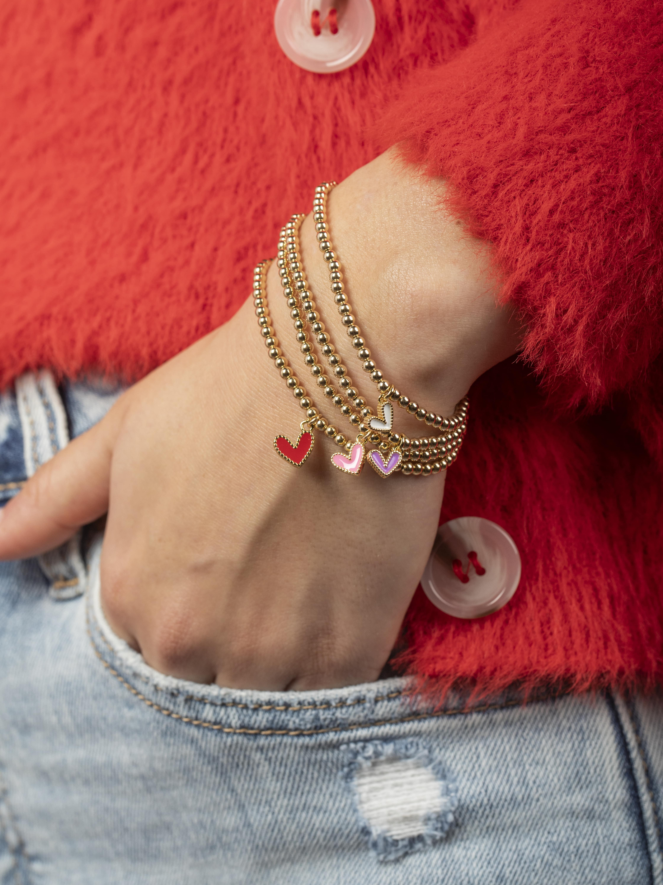 Heart online stretch bracelet