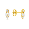 Nora Heart Drop Diamond Stud Earrings 14K
