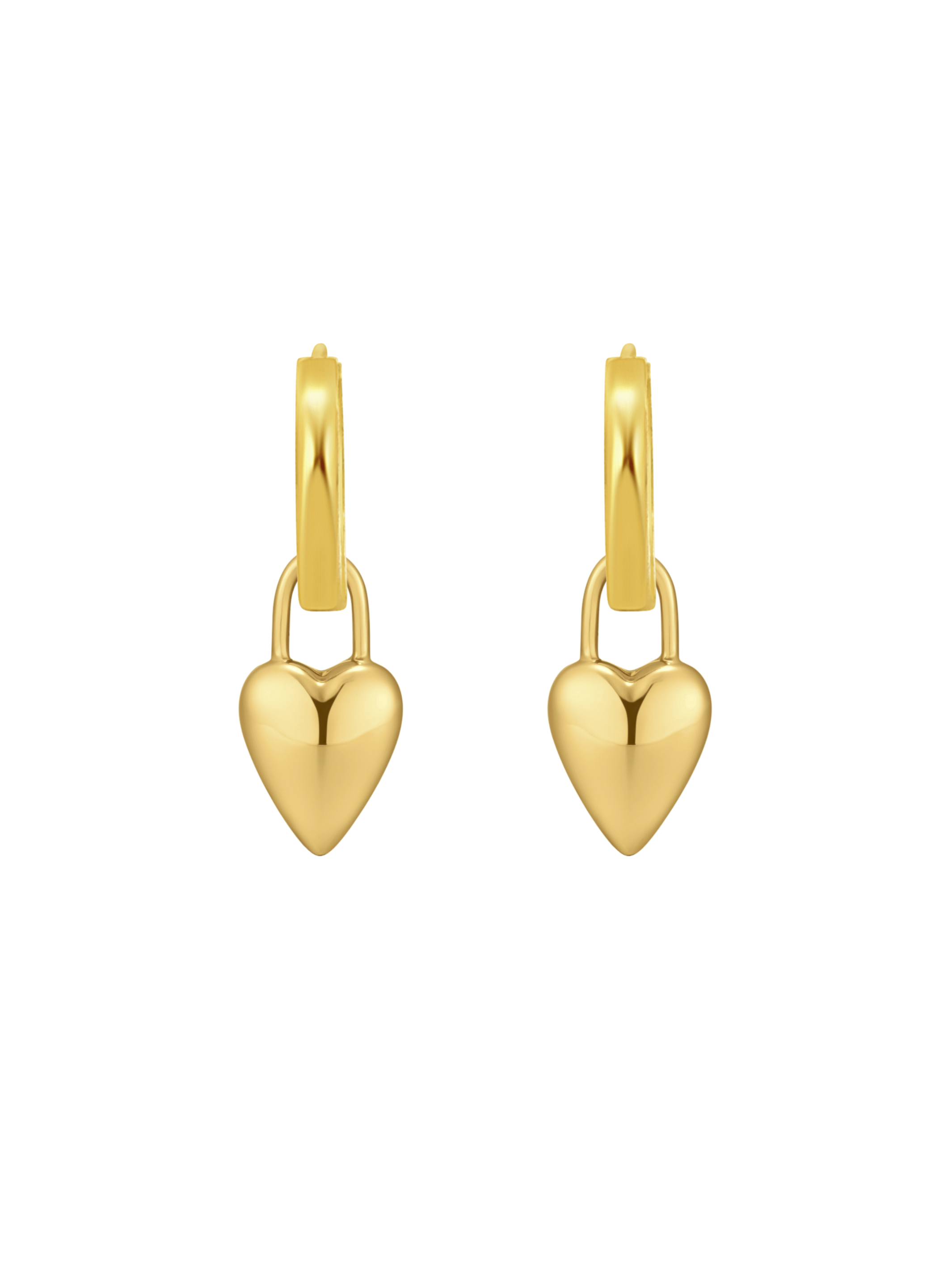 Lucy Heart Charm Huggie Earrings LeMel – LeMel - Main Image