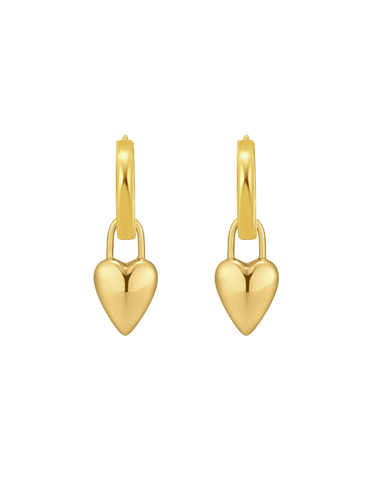 Lucy Heart Charm Huggie Earrings
