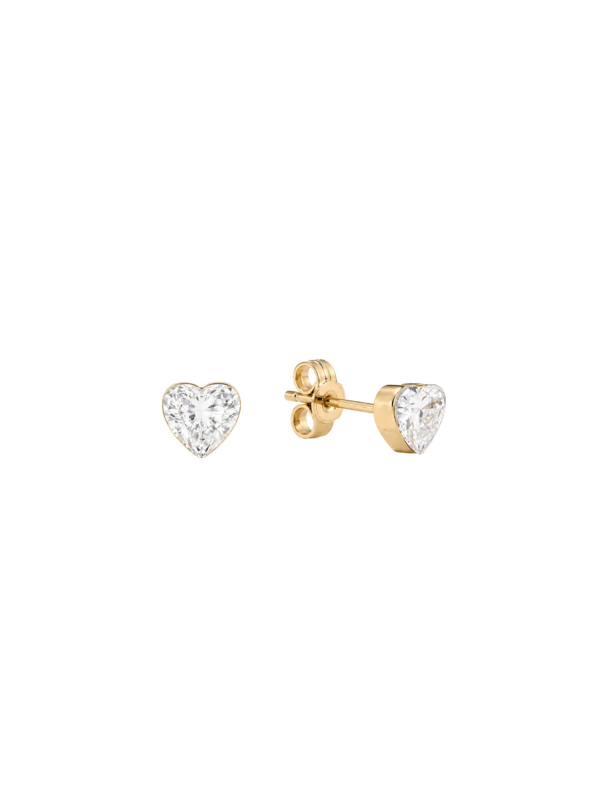 Heart Lab Diamond Stud Earring 14K
