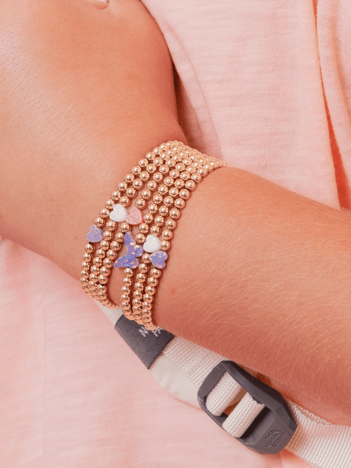 Opalite Heart Stretch Bracelet