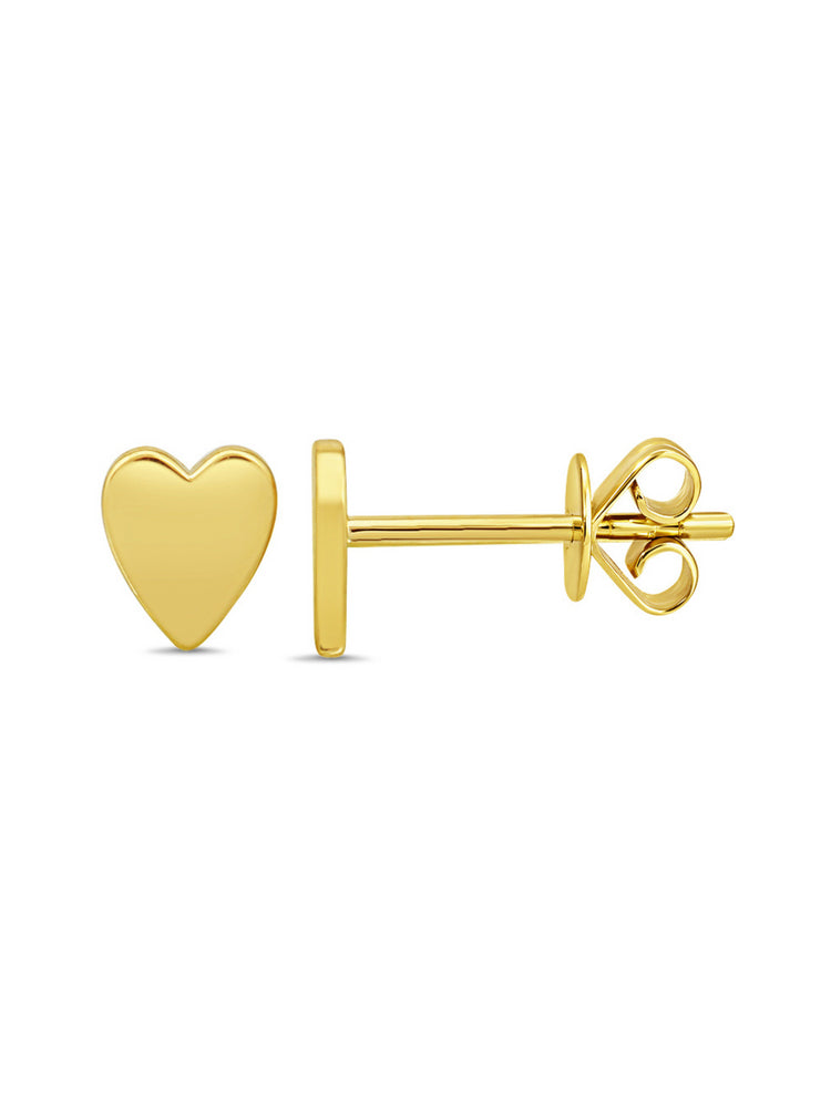 Margot Heart Stud Earrings 14K