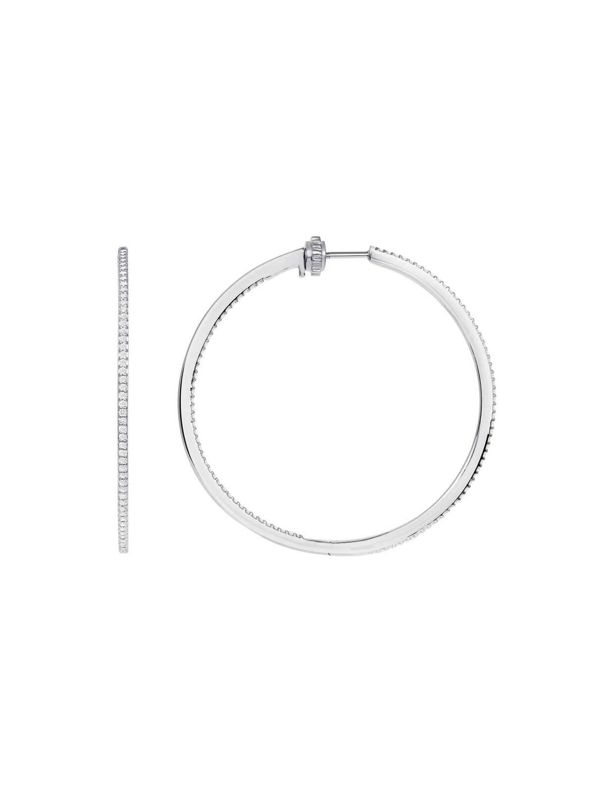 Inside Out Diamond Hoop Earrings 14K