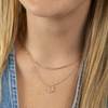 Horse Shoe Turquoise and Diamond Necklace 14K