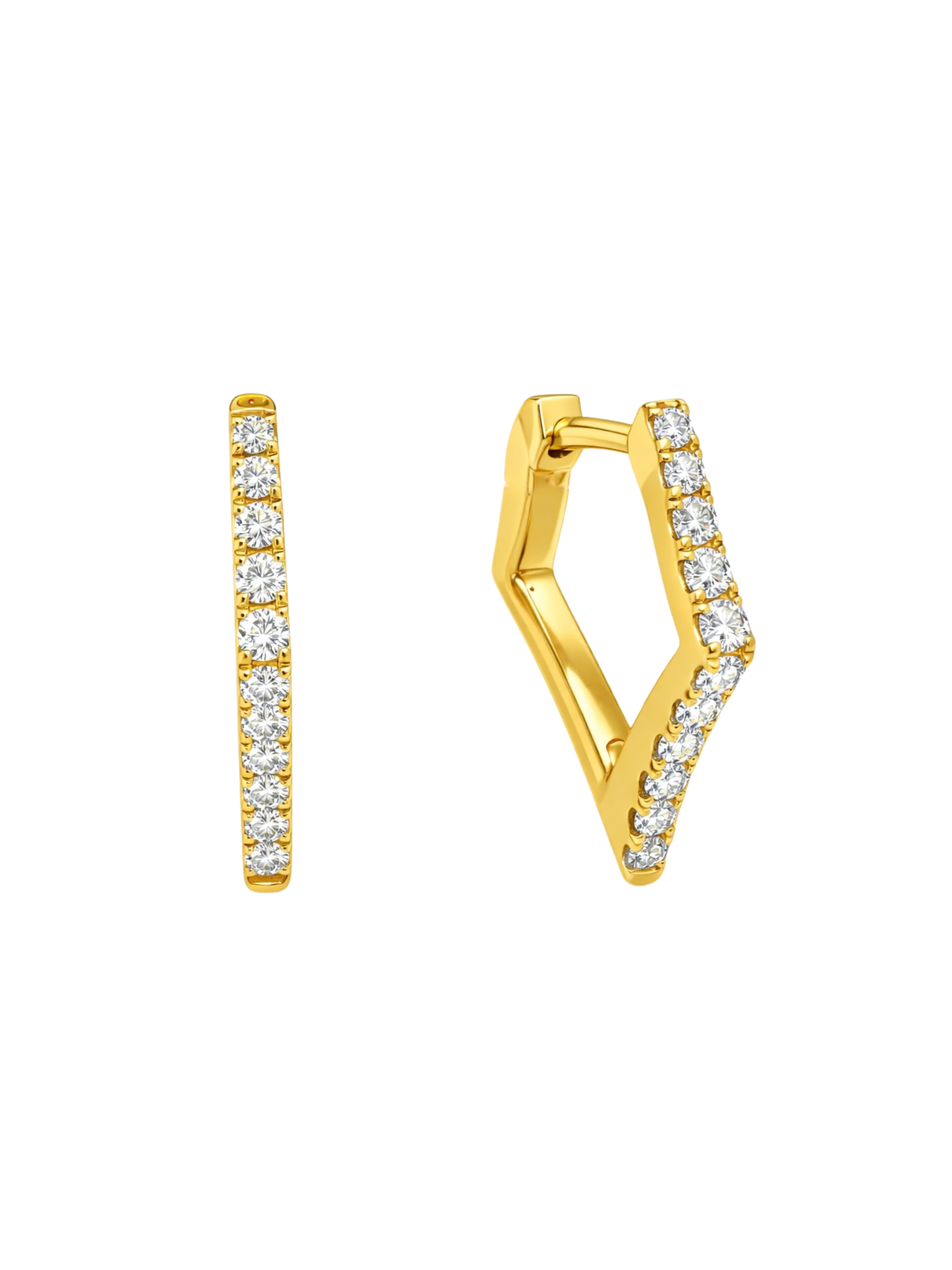 Paige Diamond Huggie Earrings 14K