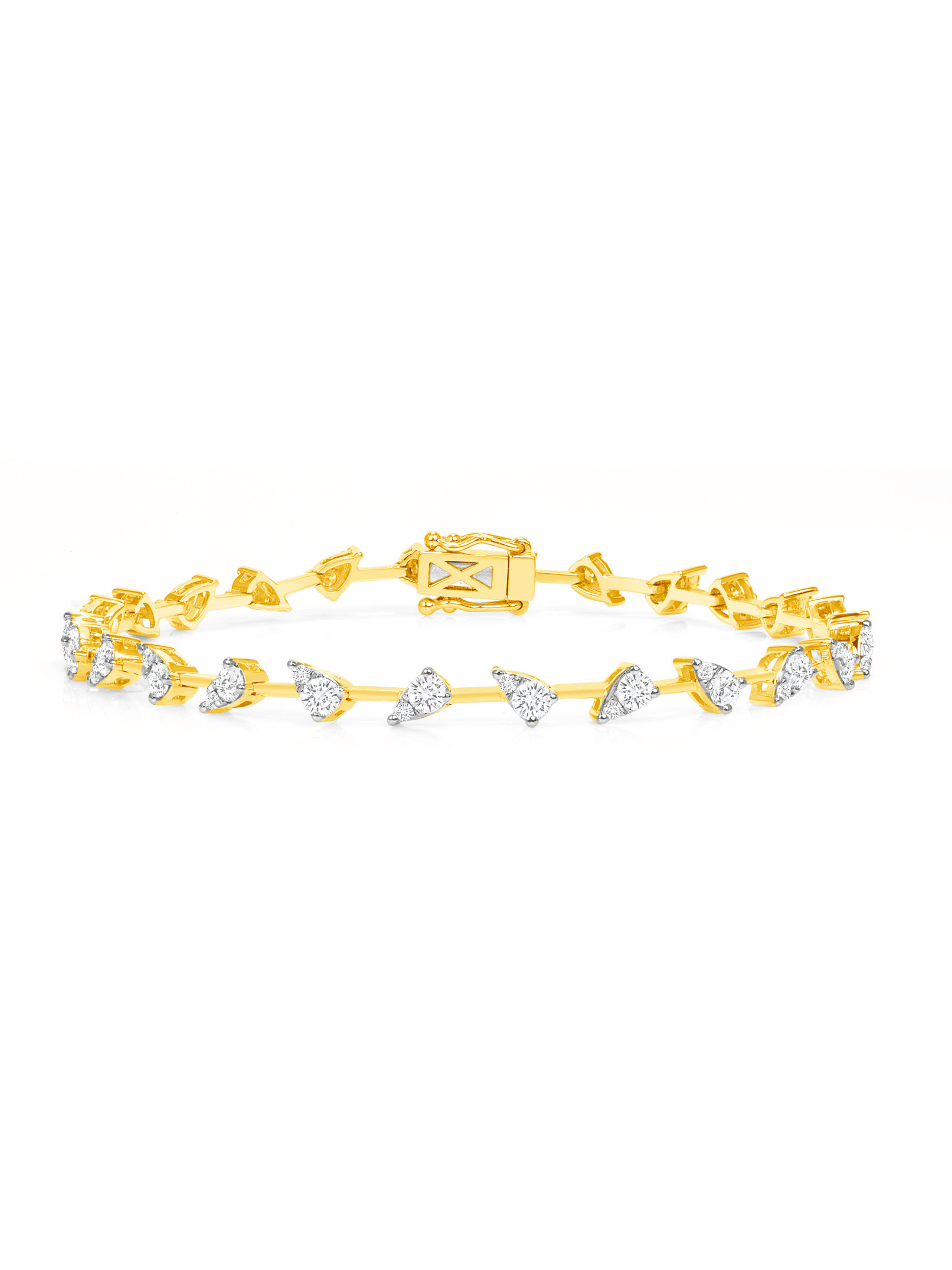 Illusion Pear Diamond Tennis Bracelet 14K
