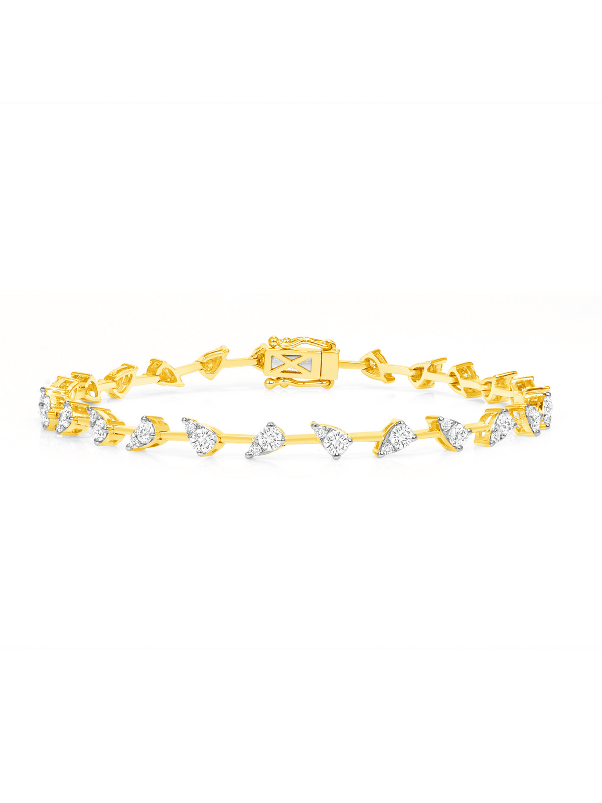 Illusion Pear Diamond Tennis Bracelet 14K