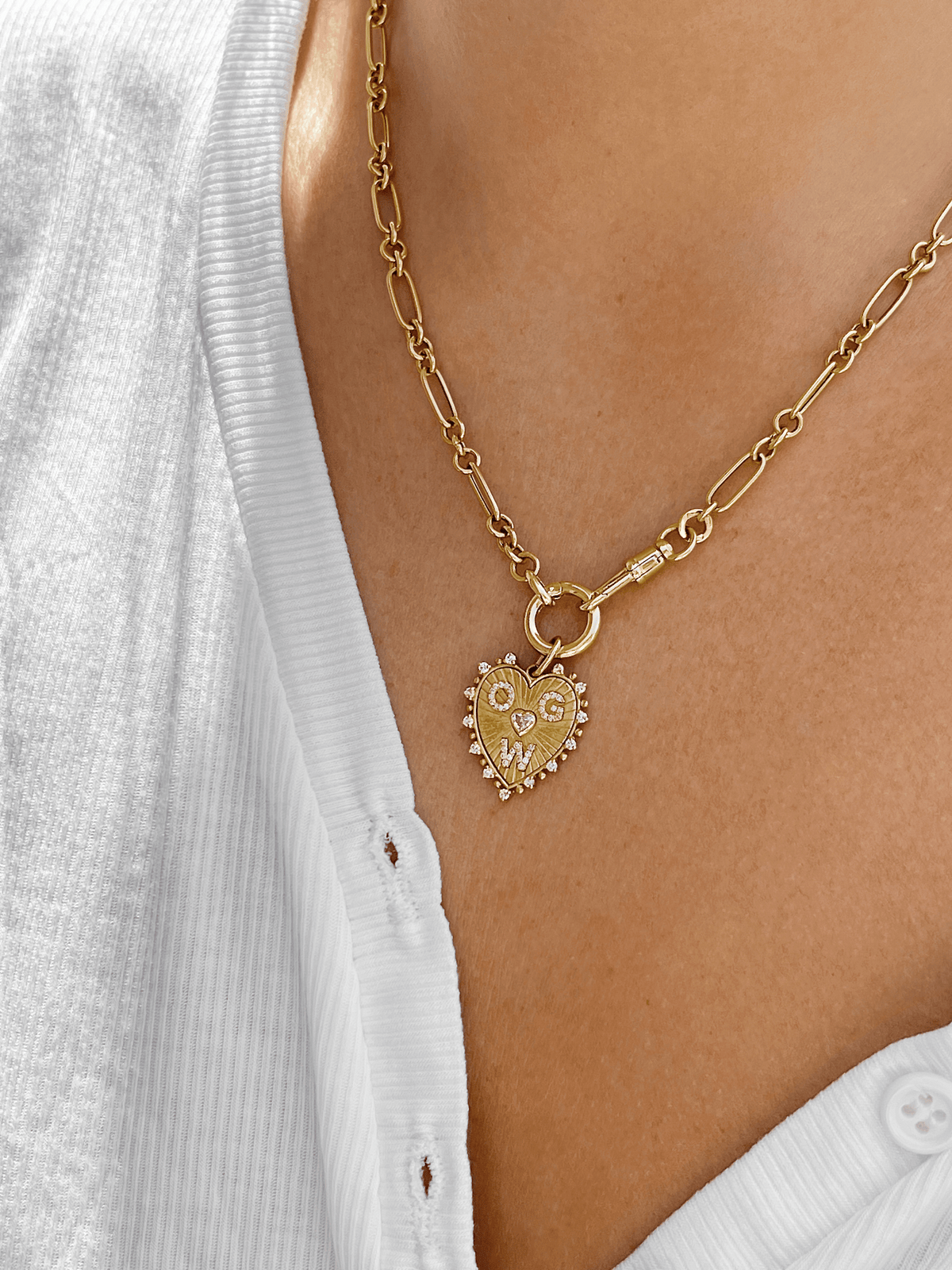 Link and Lock Mixed Chain 14K