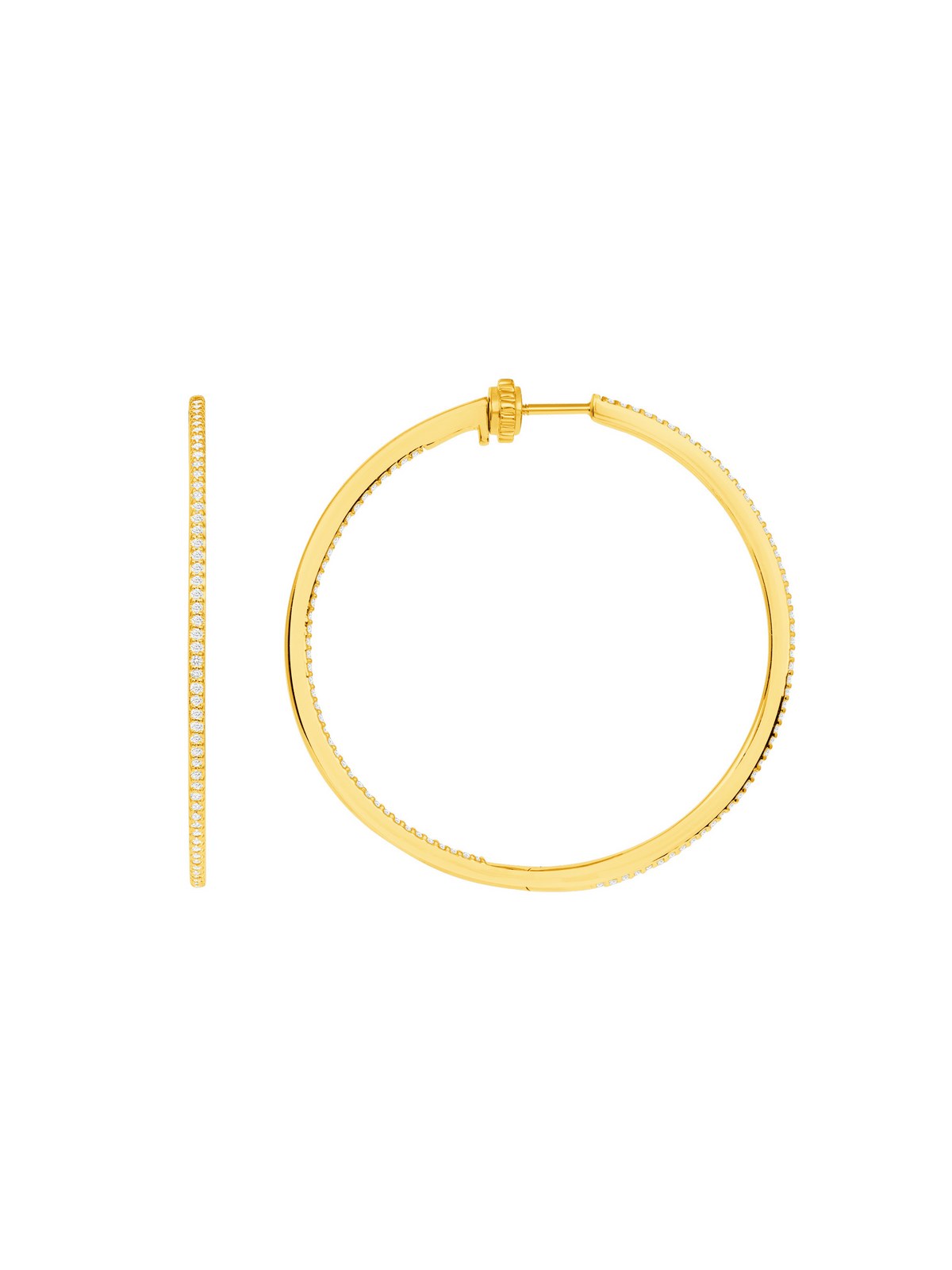Inside Out Diamond Hoop Earrings 14K