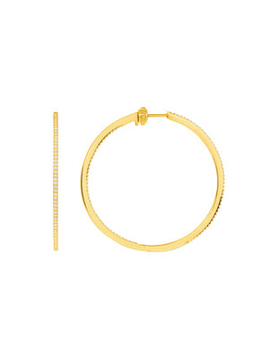 Inside Out Diamond Hoop Earrings 14K