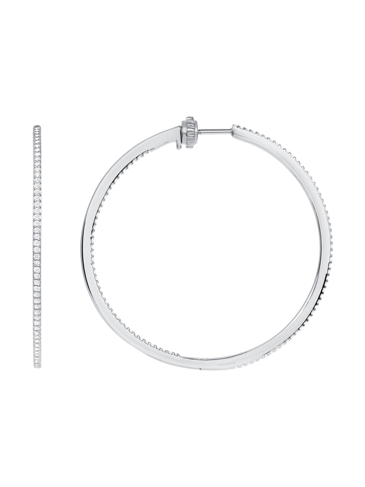 Inside Out Diamond Hoop Earrings 14K