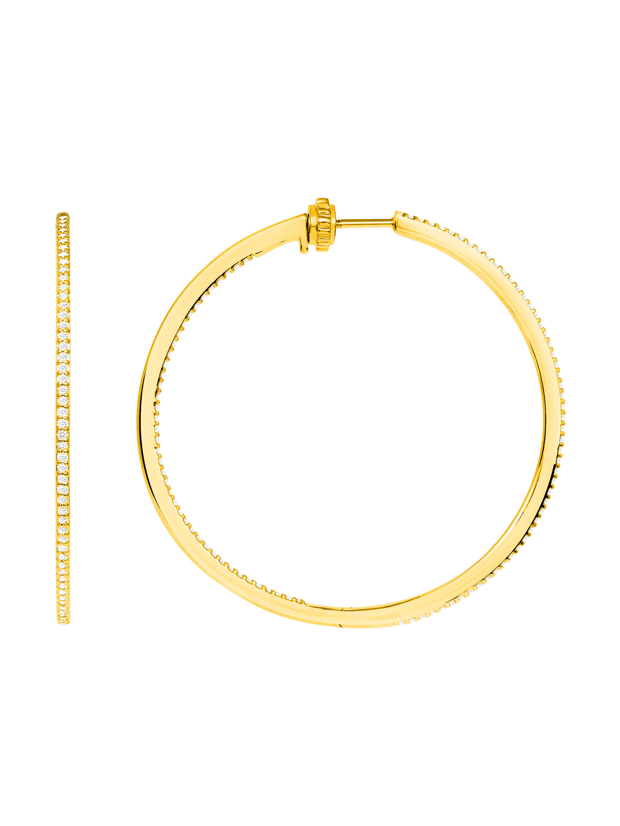 Inside Out Diamond Hoop Earrings 14K