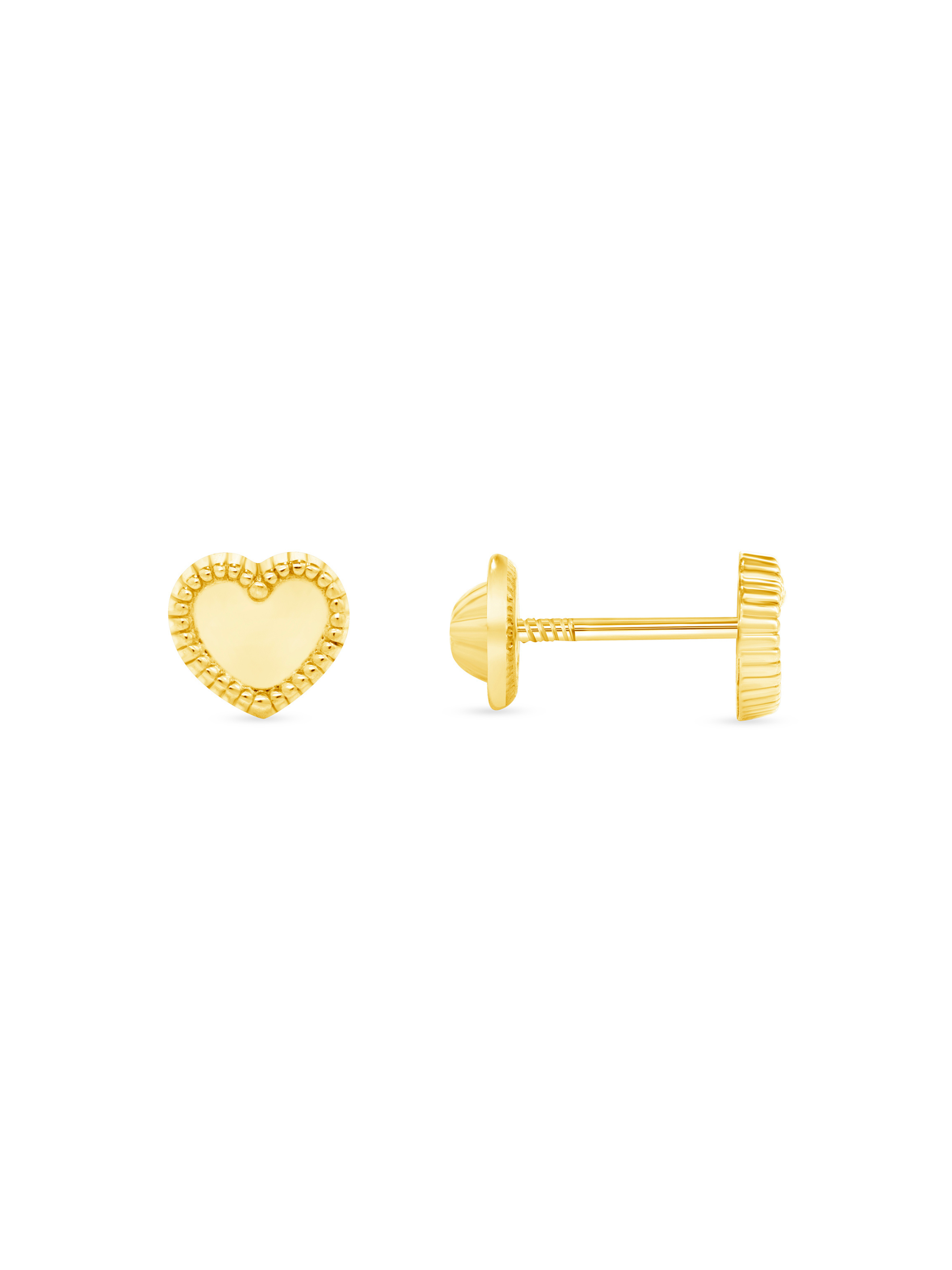 Kid Alice Heart Stud Earrings 9K