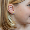 Kid Enamel Initial Stud Earrings 14K