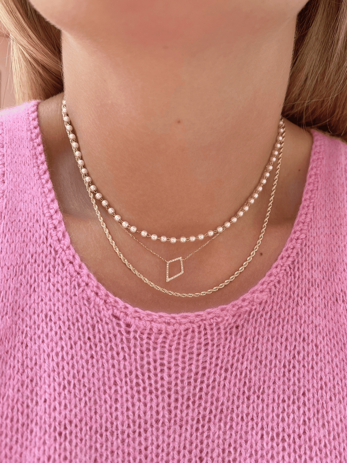 Kite Diamond Necklace 14K