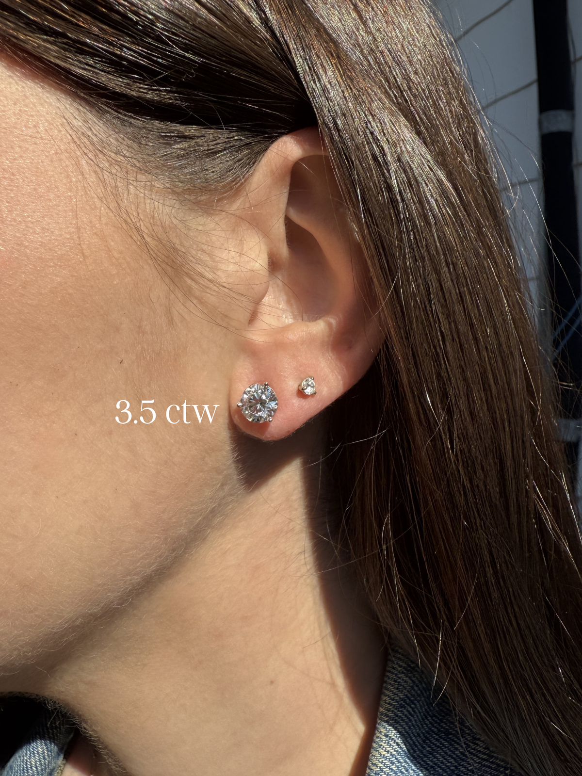 Round Lab Diamond Studs 14K