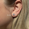 Round Lab Diamond Studs 14K