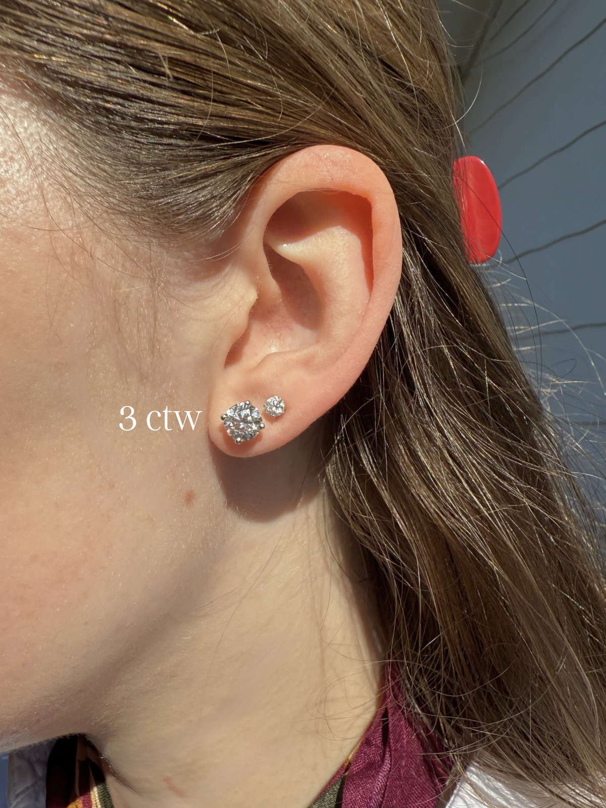 Round Lab Diamond Studs 14K