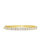 large cz tennis bracelet yellow gold