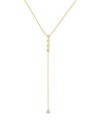 Bezel Diamond Lariat Necklace 14K