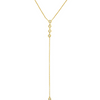 Bezel Diamond Lariat Necklace 14K