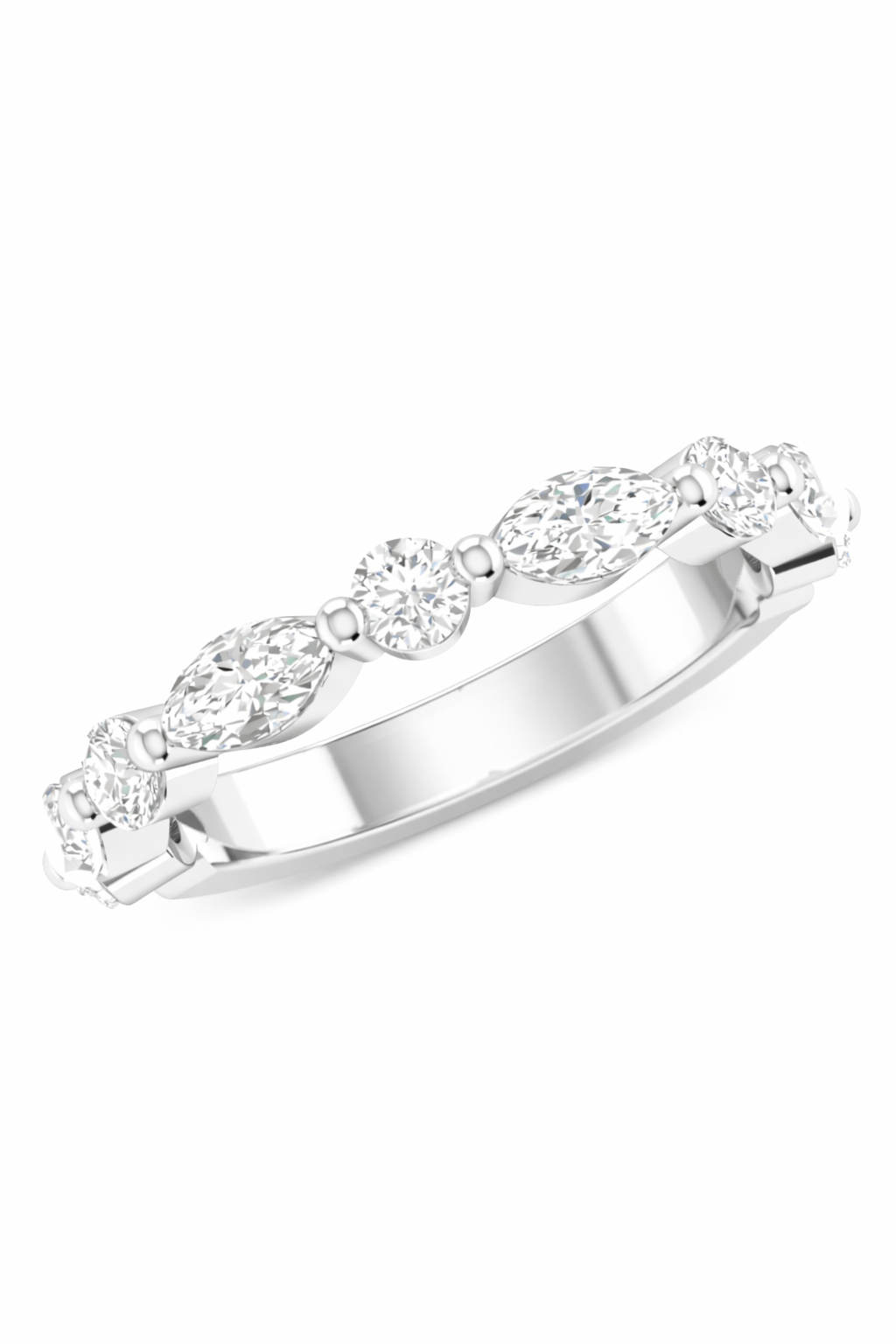 Floating Mixed Shape Diamond Band 14K