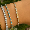 Baguette Bezel Diamond Bangle Bracelet 14K