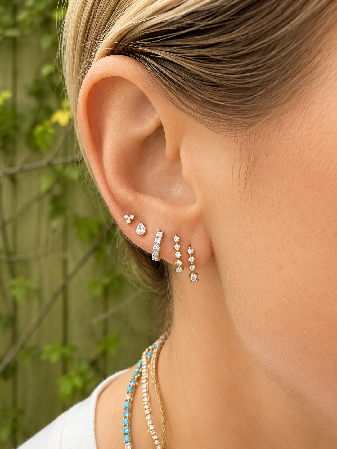 Pear Lab Diamond Stud Earring 14K