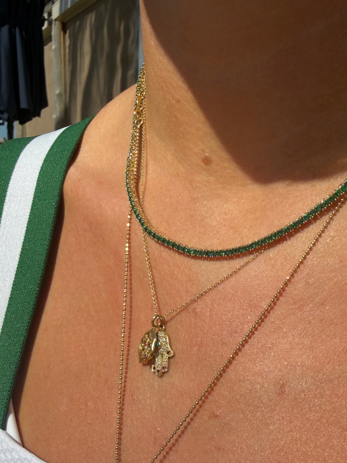 Emerald CZ Tennis Necklace