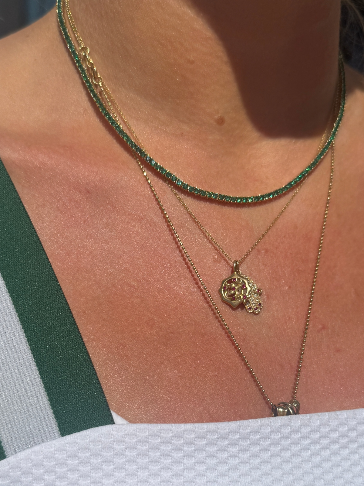Emerald CZ Tennis Necklace