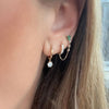 Tory Trio Chain Earrings - Emerald 14K