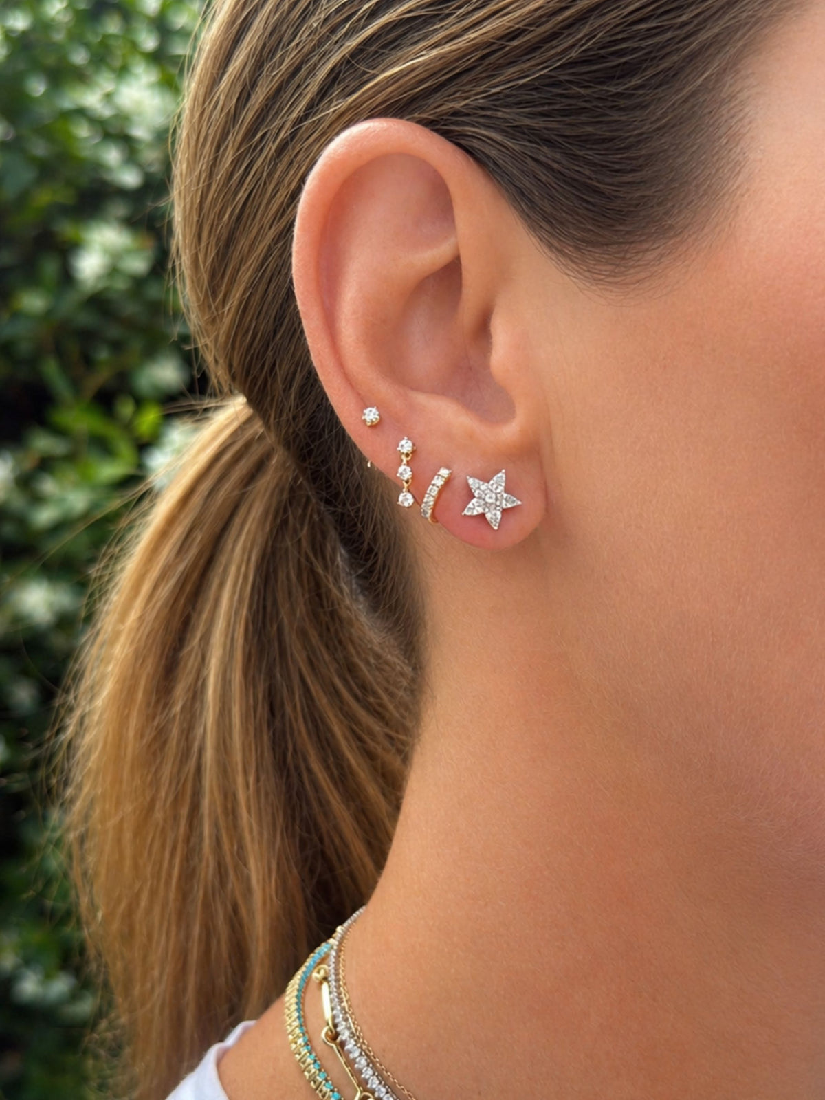 Madison Diamond Star Stud Earrings 14K