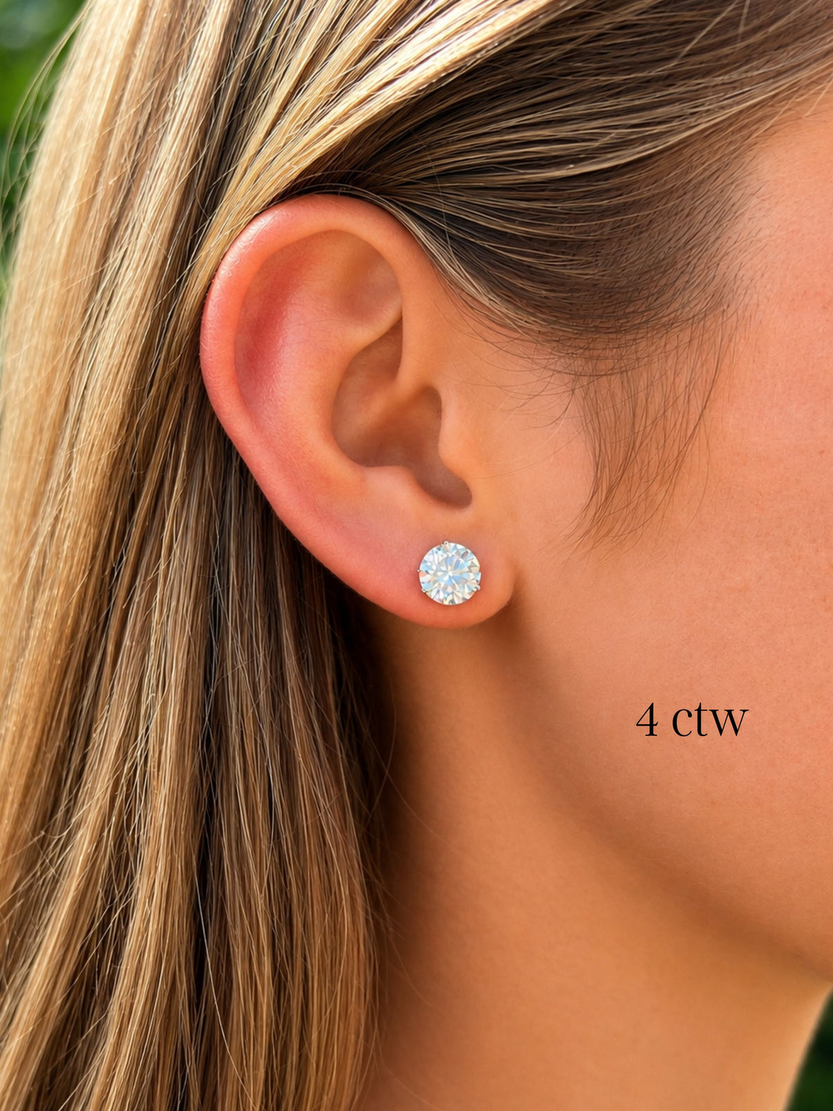 Round Lab Diamond Studs 14K