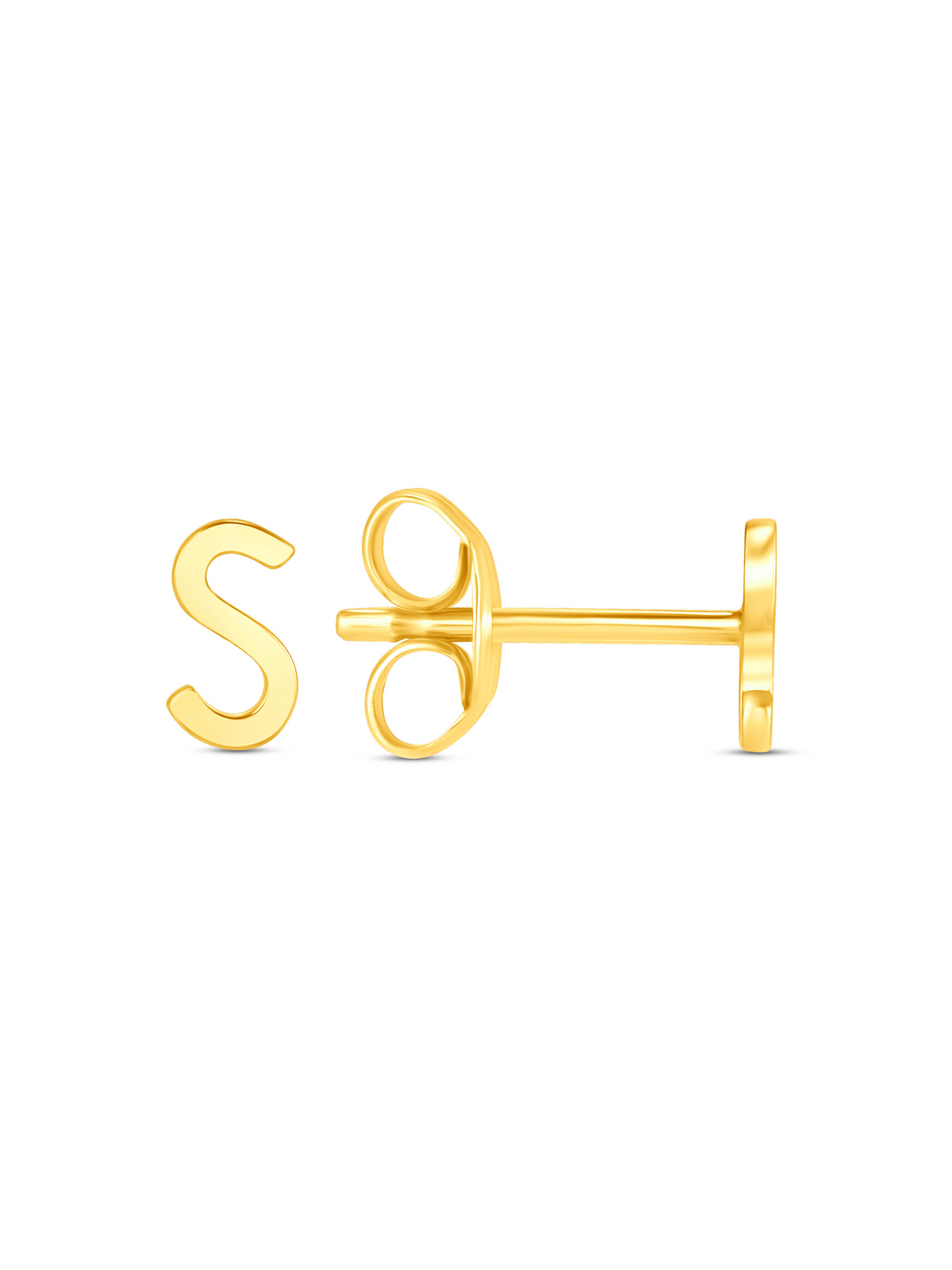 Initial Stud Earring 14K