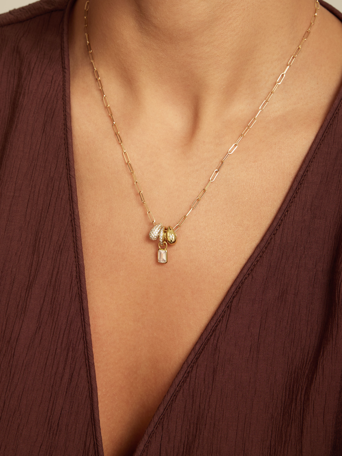 Lucy Bezel Charm Necklace