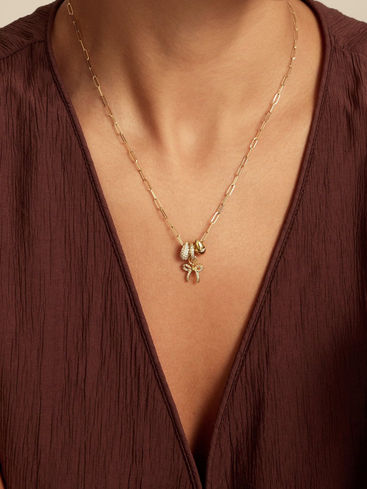 Lucy Bow Charm Necklace