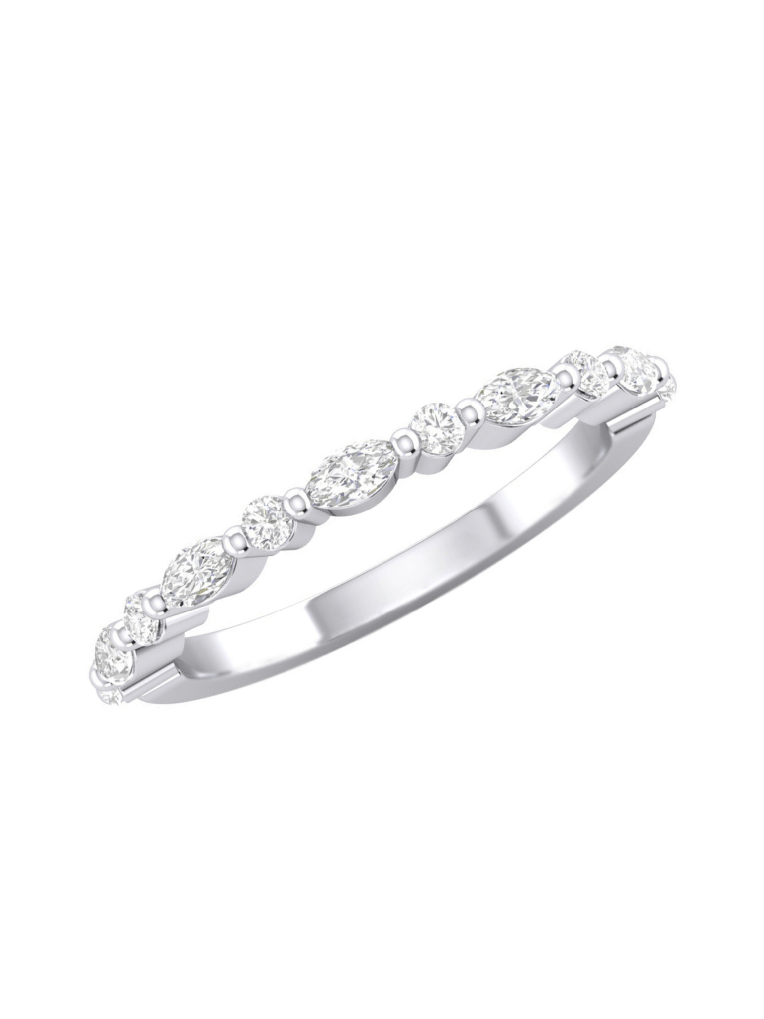 Marquise and Round Diamond Band (.35 ct. tw.) 14K - LeMel