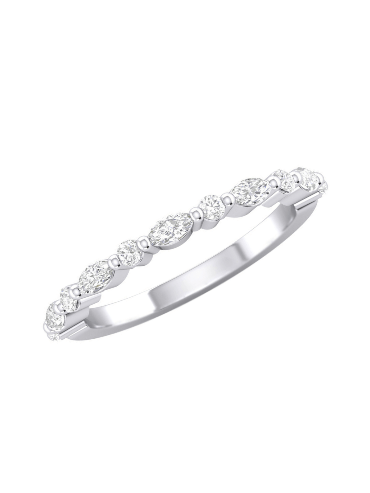 Marquise and Round Diamond Band (.35 ct. tw.) 14K - LeMel