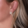 Mick Pave Diamond Star Earrings 14K - LeMel
