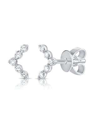 Mini Boomerang Diamond Stud Earring 14K
