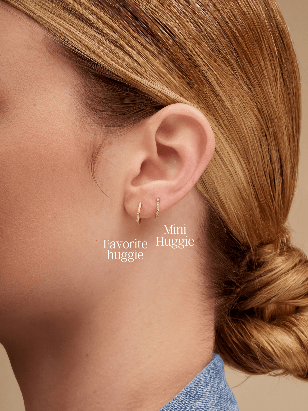 Mini Diamond Huggie 14K - LeMel