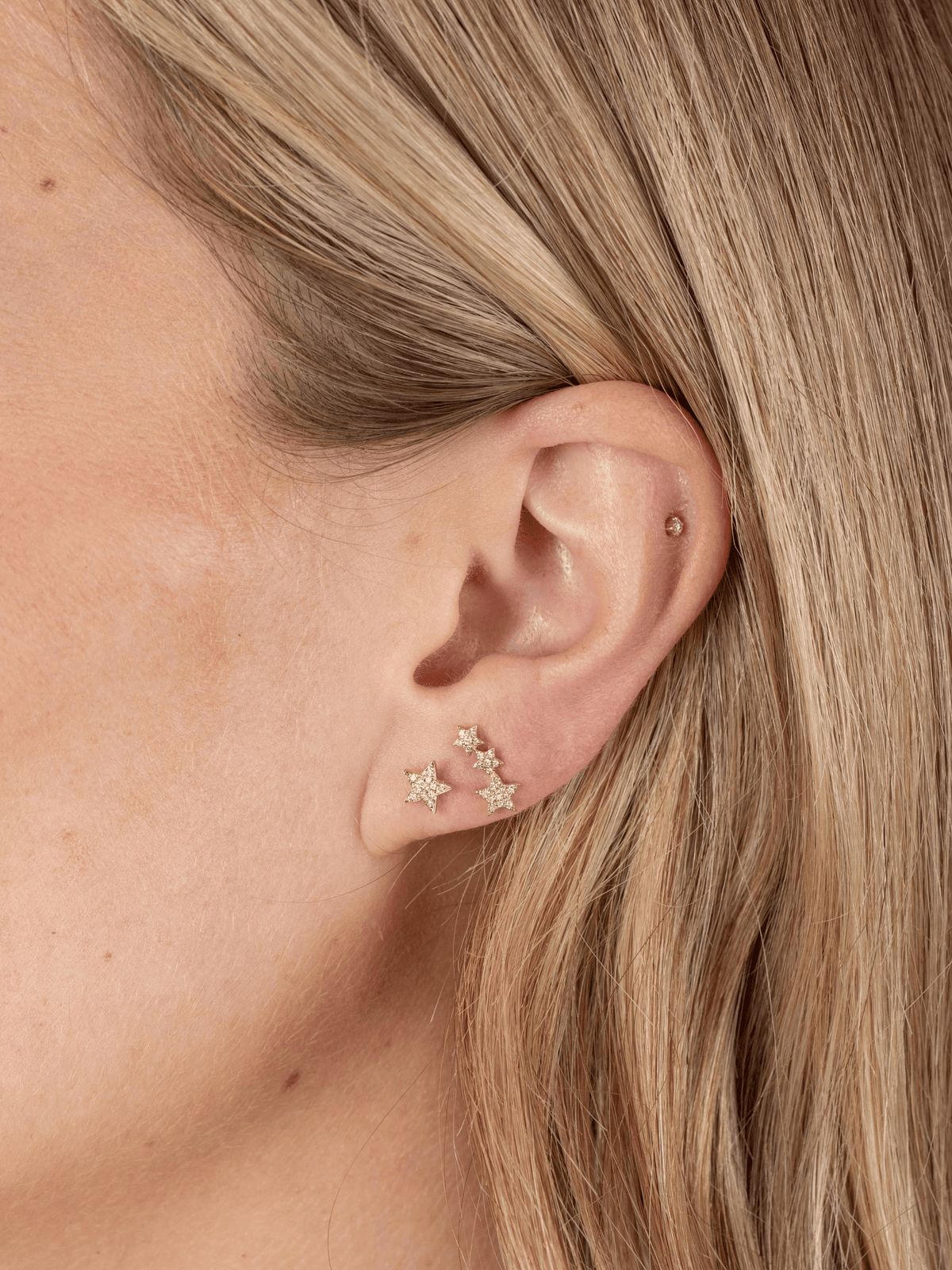 Jess Mini Star Stud Earring 14K