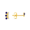 Crown Blue Sapphire Stud Earrings 14K