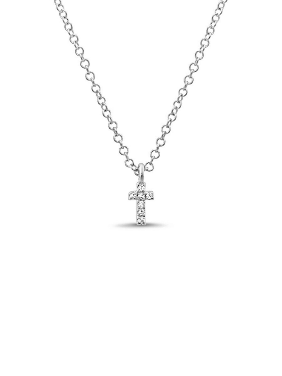Mini Diamond Cross Necklace 14K
