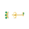 Crown Emerald Stud Earrings 14K