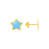 Kid Enamel Blue Star Stud Earring 14K