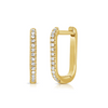 Mini Paperclip Diamond Huggie Earrings 14K