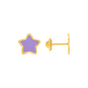 Kid Enamel Purple Star Stud Earring 14K